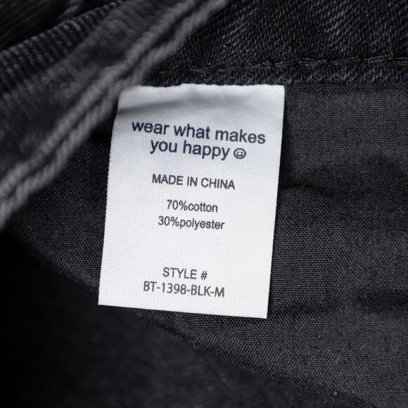 Dressed in LaLa Effortlessly Cool Wide Leg Denim Throwback Black Womens M 32x31 - Picture 9 of 14